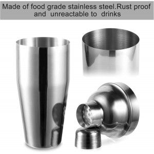 WPHUAW 24oz Cocktail Shaker Bar Set-Professional Margarita Mixer Drink Shaker Professional Stainless Steel Bar Tools Built-in Bartender Strainer for Martini Kit