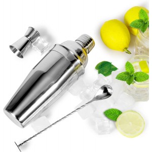 WPHUAW 24oz Cocktail Shaker Bar Set-Professional Margarita Mixer Drink Shaker Professional Stainless Steel Bar Tools Built-in Bartender Strainer for Martini Kit