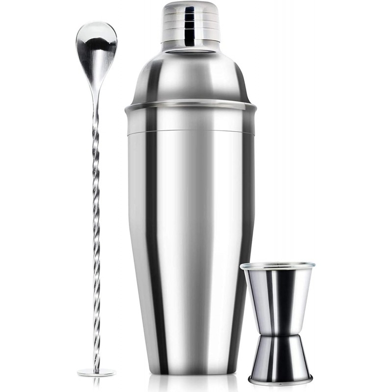 WPHUAW 24oz Cocktail Shaker Bar Set-Professional Margarita Mixer Drink Shaker Professional Stainless Steel Bar Tools Built-in Bartender Strainer for Martini Kit