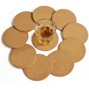 12 Pcs Cork Coaster for Drink, Absorbent Heat Resistant Reusable Tea or Coffee Coaster, Blank Coasters for Crafts,Warm Gifts Cork Coasters for Relatives and Friends.