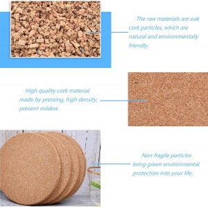 12 Pcs Cork Coaster for Drink, Absorbent Heat Resistant Reusable Tea or Coffee Coaster, Blank Coasters for Crafts,Warm Gifts Cork Coasters for Relatives and Friends.