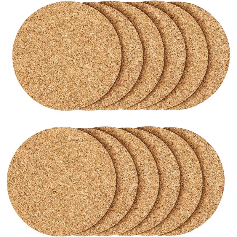 12 Pcs Cork Coaster for Drink, Absorbent Heat Resistant Reusable Tea or Coffee Coaster, Blank Coasters for Crafts,Warm Gifts Cork Coasters for Relatives and Friends.