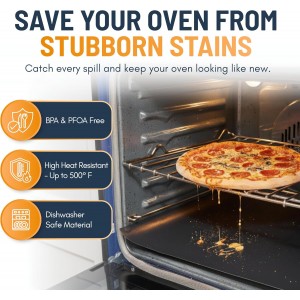 Oven Liners for Bottom of Oven - 3 Pack Large Heavy Duty Mats, 16.25”x23” Non-Stick Reusable Liner for Electric, Gas, Toasters, Grills - BPA & PFOA Free Kitchen Accessory to Keep It Clean (Black)