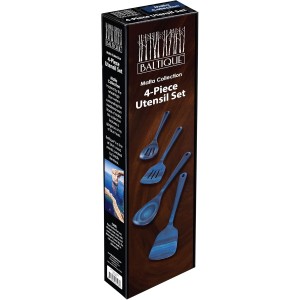 Totally Bamboo Baltique Malta Collection 4 Piece Cooking Utensil Set, Safe for Nonstick