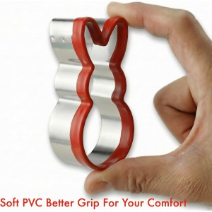 3-Piece Easter Fun Cookie Cutters, Easter Bunny, Egg and Carrot,Heavy Duty Food-Grade Stainless Steel,Unique Design with Protective Red Top PVC