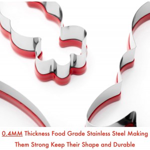 3-Piece Easter Fun Cookie Cutters, Easter Bunny, Egg and Carrot,Heavy Duty Food-Grade Stainless Steel,Unique Design with Protective Red Top PVC