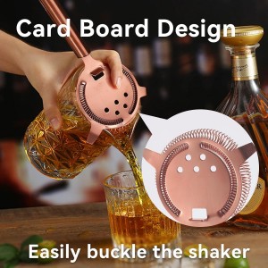 Hawthorne Strainer, Stainless Steel Cocktail Strainer with High-Density Spring Filtering Martinis Cocktails Drink Professional Boston Shakers, Bartending and Mixing Glasses, Bar Accessories(Rose Gold)