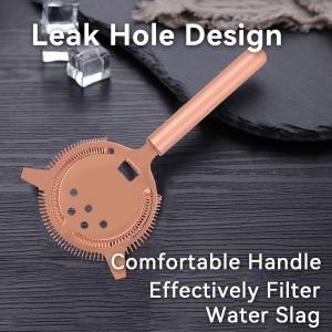 Hawthorne Strainer, Stainless Steel Cocktail Strainer with High-Density Spring Filtering Martinis Cocktails Drink Professional Boston Shakers, Bartending and Mixing Glasses, Bar Accessories(Rose Gold)