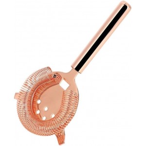 Hawthorne Strainer, Stainless Steel Cocktail Strainer with High-Density Spring Filtering Martinis Cocktails Drink Professional Boston Shakers, Bartending and Mixing Glasses, Bar Accessories(Rose Gold)