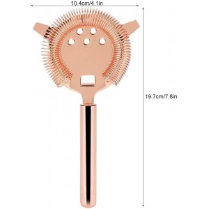 Hawthorne Strainer, Stainless Steel Cocktail Strainer with High-Density Spring Filtering Martinis Cocktails Drink Professional Boston Shakers, Bartending and Mixing Glasses, Bar Accessories(Rose Gold)