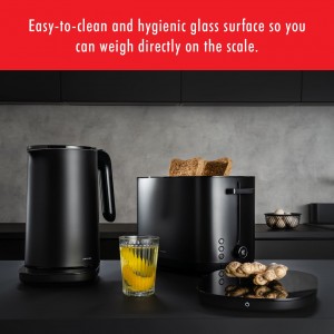 ZWILLING Enfinigy Digital Kitchen Food Scale, Max Weight 22lbs, Grams & Ounces, .1-gram Accuracy, Black