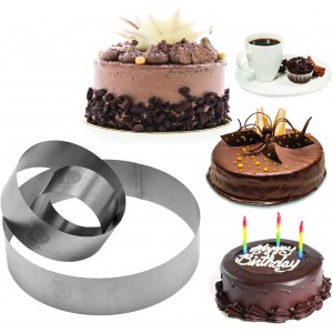 Doyzee Supplies Cake Mold Set - Pastry & Mousse Ring Molds for Baking - 4/6/8/10 Inch
