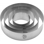 Doyzee Supplies Cake Mold Set - Pastry & Mousse Ring Molds for Baking - 4/6/8/10 Inch