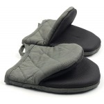 Short Oven Mitts, Heat Resistant 500°F, Silicone Grip Kitchen Gloves, Non-Slip for Baking, Grilling, BBQ, Machine Washable with Hanging Loop, 2-Pair Set, Gray