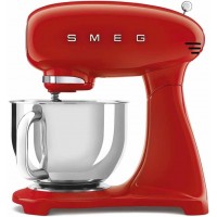 SMEG SMF03 Stand Mixer – 5 Qt Tilt-Head Mixer with Stainless Steel Bowl, 10 Speeds, Retro 50s Vintage Style – Red
