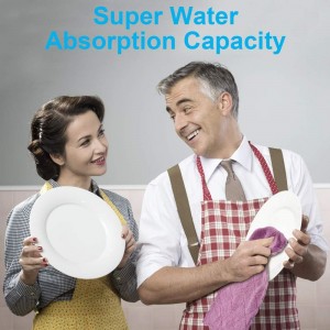 12PCS Kitchen Towels Dish Towels, Multipurpose Reusable Dish Cloths, Double-Sided Microfiber Cleaning Rags for Furniture, Tea, Bowl, 10x 6 inch