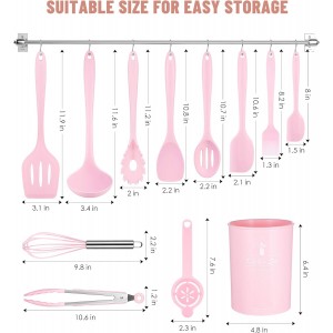 Kitchen Utensils Set-12 Pieces Silicone Cooking Utensils Set (Dishwasher Safe) 392°F Heat Resistant Spatula Set, Nonstick Cookware