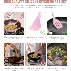 Kitchen Utensils Set-12 Pieces Silicone Cooking Utensils Set (Dishwasher Safe) 392°F Heat Resistant Spatula Set, Nonstick Cookware