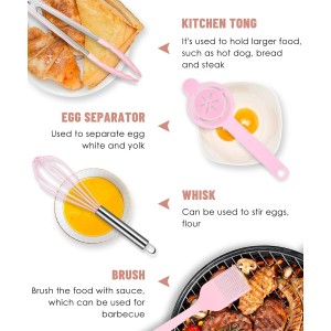 Kitchen Utensils Set-12 Pieces Silicone Cooking Utensils Set (Dishwasher Safe) 392°F Heat Resistant Spatula Set, Nonstick Cookware