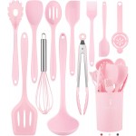 Kitchen Utensils Set-12 Pieces Silicone Cooking Utensils Set (Dishwasher Safe) 392°F Heat Resistant Spatula Set, Nonstick Cookware