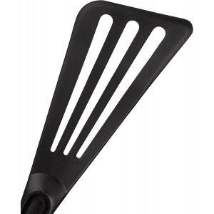 Matfer Bourgeat Exoglass® High Temperature Slotted Pelton Spatula/Turner, Black