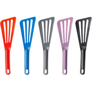 Matfer Bourgeat Exoglass® High Temperature Slotted Pelton Spatula/Turner, Black