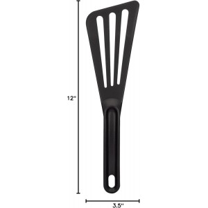 Matfer Bourgeat Exoglass® High Temperature Slotted Pelton Spatula/Turner, Black