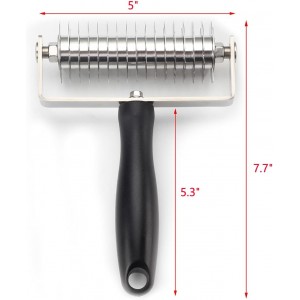 AMPSEVEN Pastry Lattice Roller Cutter - Professional Stainless Steel Dough Lattice for Pie Pizza Bread, beef wellington, Pastry Crust Roller Cutter