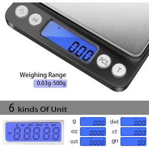 Fuzion Digital Gram Scale with 2 Trays, 500g/ 0.01g Small Jewelry Scale, 6 Units Gram Scales Digital Weight Gram and Oz, Tare Function, Digital Herb Scale for Food, Mini Reptile