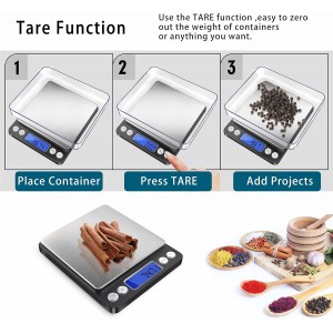 Fuzion Digital Gram Scale with 2 Trays, 500g/ 0.01g Small Jewelry Scale, 6 Units Gram Scales Digital Weight Gram and Oz, Tare Function, Digital Herb Scale for Food, Mini Reptile