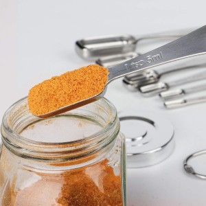 FANGSUN Narrow Measuring Spoons Set of 10, Heavy-Duty Stainless Steel Measuring Spoons with Long Handles & Engraved Measurements, Fits in Spice Jars, for Baking & Cooking