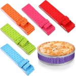 Patelai 6 Pcs Cake Strips for Even Baking Cake Pan Baking Strips Colorful Absorbent Thick Tray Protection Straps for Clean Edges Home Kitchen Supplies