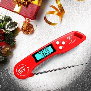 DOQAUS Digital Meat Thermometer, Instant Read Food Thermometer for Cooking with Backlit & Auto-Rotating Display, 4.6” Probe for Grilling, Baking, and Perfect BBQ
