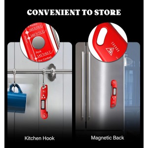 DOQAUS Digital Meat Thermometer, Instant Read Food Thermometer for Cooking with Backlit & Auto-Rotating Display, 4.6” Probe for Grilling, Baking, and Perfect BBQ