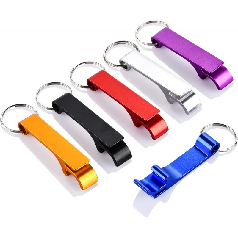 Mcyye 6PCS Colorful Mcyye Beer Bottle Openers, Premium Metal Keychain Bottle Opener, Beverage Bottle Opener for Men, Women, Small and Practical, Easy to Carry, Open the Lids of Beer Bottle Easily