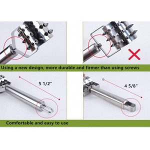 Meat Tenderizer- Stainless Steel Meat Tenderizer Roller Rolling Hammer-Pizza Roll Meat Needle Pin Hole Punch for Steak Chicken Pork Beef