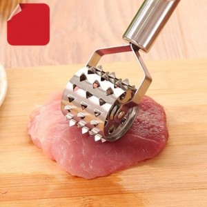 Meat Tenderizer- Stainless Steel Meat Tenderizer Roller Rolling Hammer-Pizza Roll Meat Needle Pin Hole Punch for Steak Chicken Pork Beef