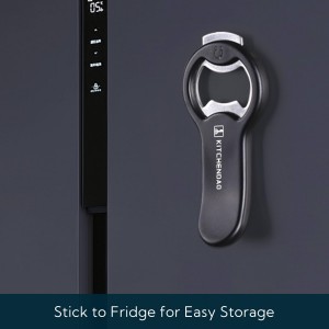 KITCHENDAO 2 in 1 Magnetic Beer Bottle Opener for Fridge and RV with Cap Catcher - Pop Can Soda Can Opener, Stick to Refrigerator for Easy Storage with Magnet, Gift for Men Husband Father