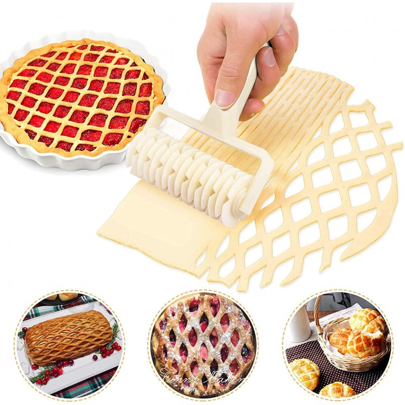 Lattice Roller Cutter, Pie Pizza Cookie Dough Roller Lattice Household Baking Pastry Tools(Plastic lattice cutter)