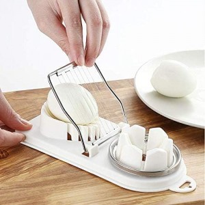 Egg Slicer Fruit Cutter,2 in 1 Stainless Steel Cutting Wires Used for Boiled Egg, Strawberries,Banana and kiwi fruit(White)