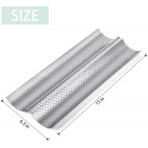 2 Pack Nonstick Perforated Baguette Pan 15