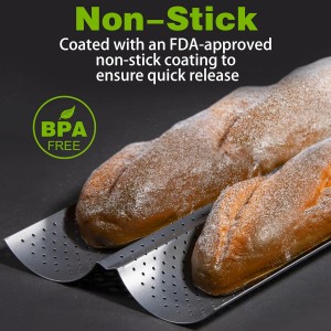 2 Pack Nonstick Perforated Baguette Pan 15