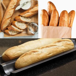 2 Pack Nonstick Perforated Baguette Pan 15