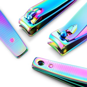 Honoson 6 Pieces Rainbow Nail Clippers Set Stainless Steel Toenail Clippers Portable Sturdy Nail Clipper Fingernails and Toenail Cutter for Women Men