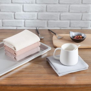 PY HOME & SPORTS Dish Towel Set, 100% Cotton Waffle Weave Kitchen Towels 4 Pieces, Super Absorbent (17 x 25 Inches, Set of 4)