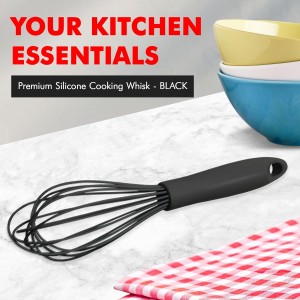 Chef Craft Premium Silicone Wire Cooking Whisk, 10.5 inch, Black