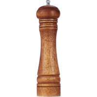 Gulex® Wood Pepper Grinder Pepper Mill,Adjustable Coarseness 8 Inch Wooden Peppermill, Ceramic Grinding Mechanism Salt Mill Refillable (1 pack) (Dark-1PC)