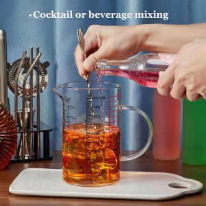 Glass Measuring Cup-[Insulated handle | V-Shaped Spout]-Made of High Borosilicate Glass Measuring Cup for Kitchen or Restaurant, Easy to Read, 1000 ML (32 Oz, 4 Cup)