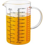 Glass Measuring Cup-[Insulated handle | V-Shaped Spout]-Made of High Borosilicate Glass Measuring Cup for Kitchen or Restaurant, Easy to Read, 1000 ML (32 Oz, 4 Cup)