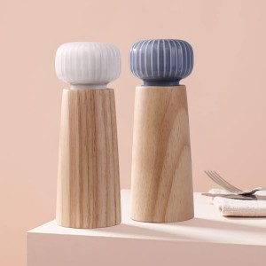 Wood and Ceramic Pepper Grinder Set - Sa...